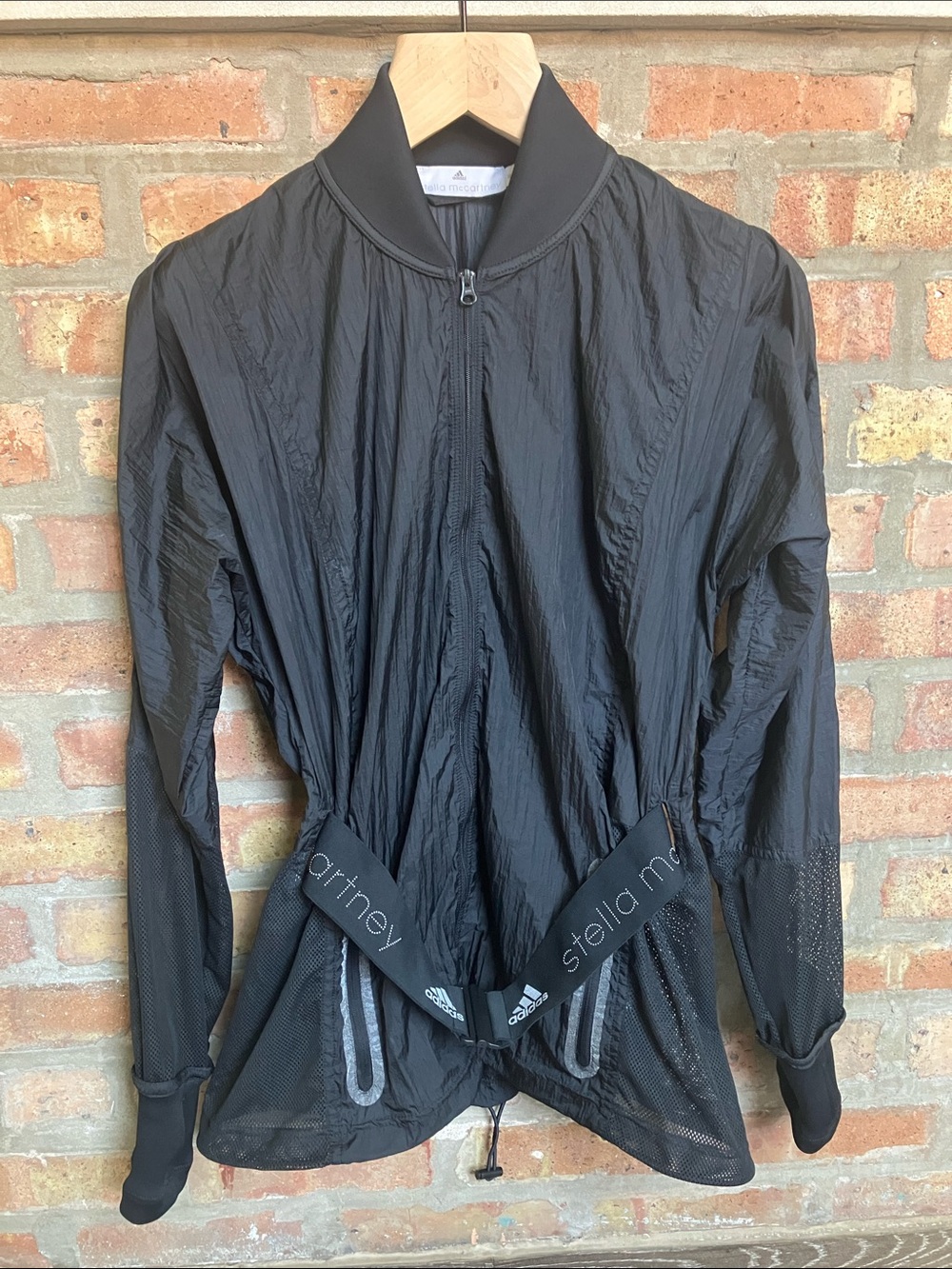 Adidas by Stella McCartneyblack lightweight running jacket